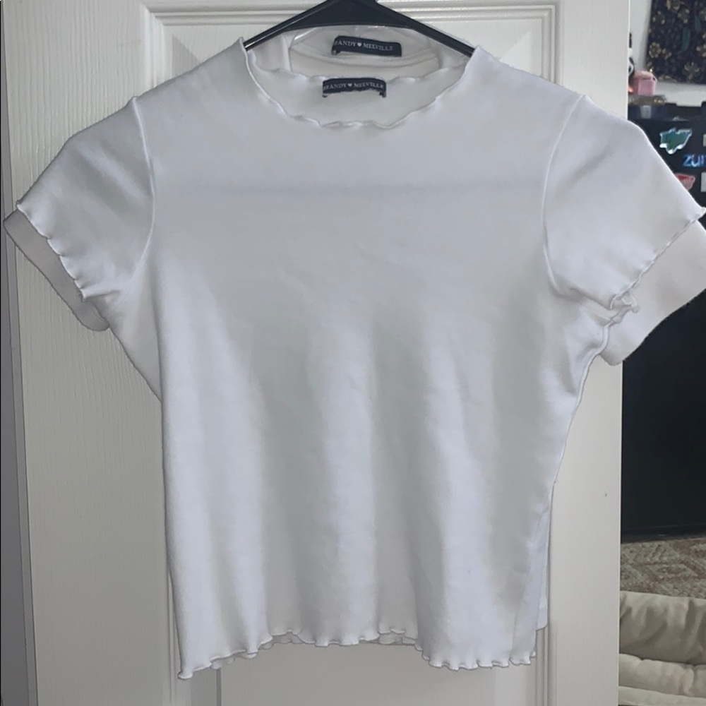 Brandy white ruffle top